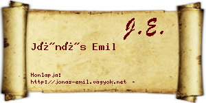 Jónás Emil névjegykártya