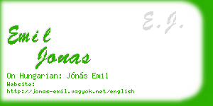 emil jonas business card
